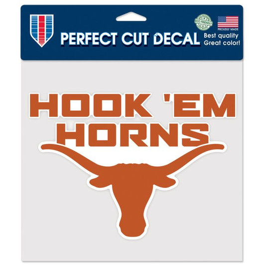 Texas Longhorn 8 X 8 HOOK 'EM HORNS over Logo Decal (84120219)