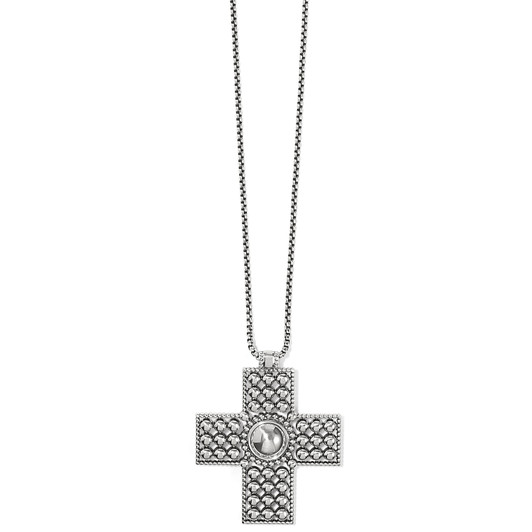 Brighton Pretty Tough Bold Cross Necklace (JM7470) SLV