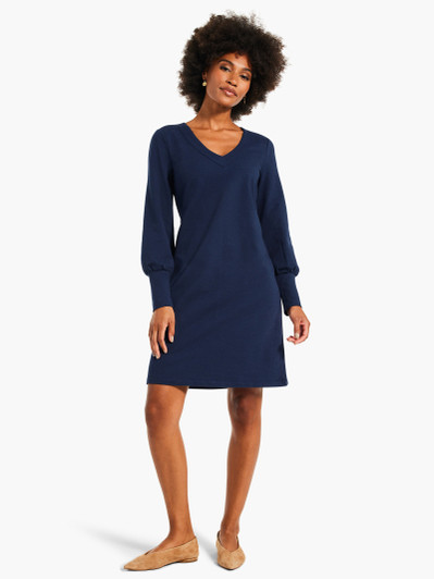 Nic & Zoe Knit Solid Cruise Dress (W231215) NVY