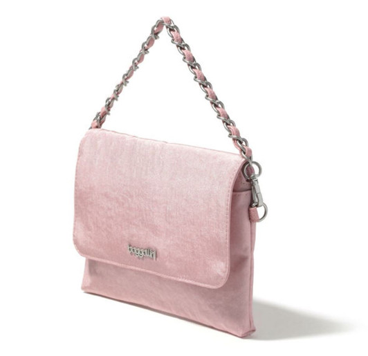 Baggallini Flap Crossbody with Chain (FLC780) ROSE SHIM