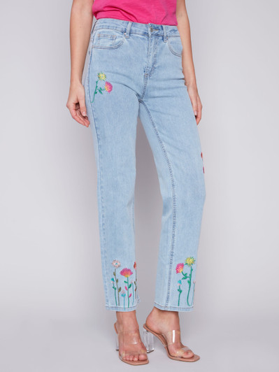 Charlie B Embroidered Jeans (C5508/431A) BEACHBLUE