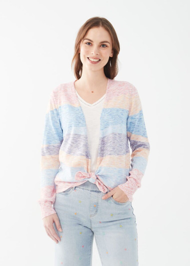 FDJ French Dressing Pastel Space Dye Stripe 3-Way Cardigan (1146979) MULTI