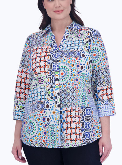 Foxcroft Plus Mary Intertwined Shirt (201837) 