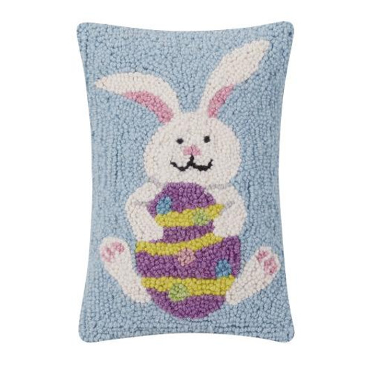 Easter Bunny with Egg Hook Pillow 