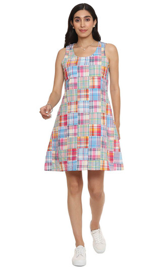 Parsley & Sage Marley Patch Multi Plaid Sleeveless Dress (24T56D) 
