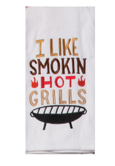 I Like Smokin' Hot Grills Dual Purpose Terry Towel (R7603) WHT