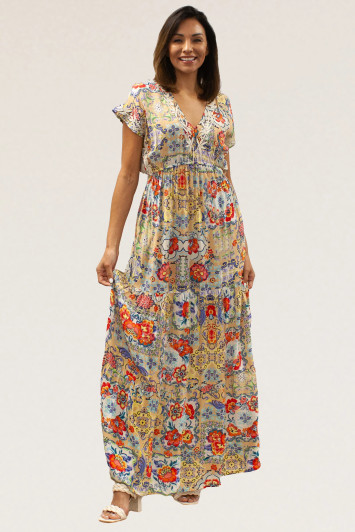 Kyla Seo Gypsy Floral Long Dress (LKRE151-P308)