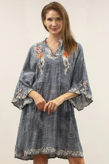 Kyla Seo Maeve  Embroidered Dress (KYCO954) DRK CHAM