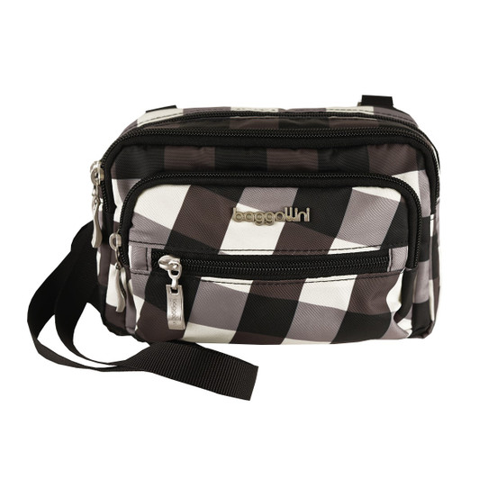 Baggallini Triple Zip Bagg (TRZ419) Black & White Gingham