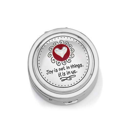 Brighton Joyful Silver/Enamel Heart Pillbox (E93140)