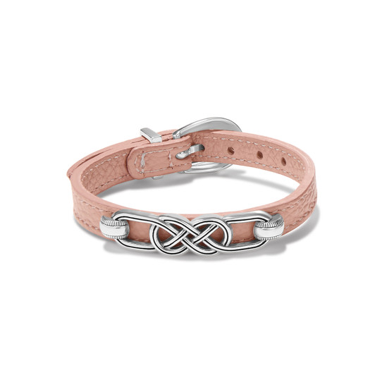 Brighton Interlok Braid Pink Sand Leather Bracelet (JF011B)