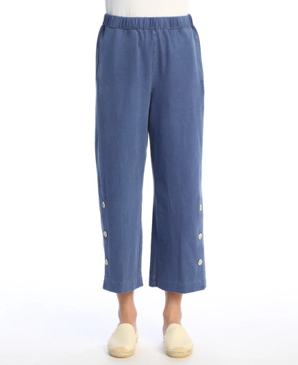 Jess & Jane Cotton Spandex Jersey Pocket Crop Pants (2 Colors) (WK13)