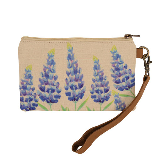 Cotton Curls Bluebonnets Wristlet Designed by Amber Teal