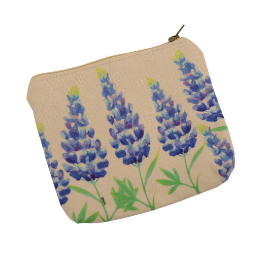 Cotton Curls Bluebonnets Pouch Designed by Amber Teal