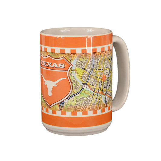 Texas Longhorn Ceramic Map Mug (COL-TEX-987) 