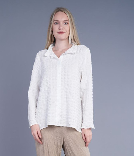 Shana Wire Collar Puffer Shirt (2 Colors) (24214)