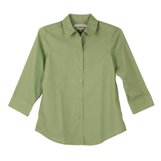 Foxcroft 3/4 Sleeve CVC Solid Soft Leaf Olive Shirt (105106)