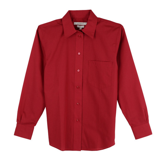 Foxcroft Long Sleeve CVC Solid Red Currant Shirt (105105)