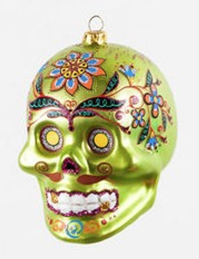 One Hundred 80 Degrees El Muerto Lime Glass Ornament (4.5") (TT0504)