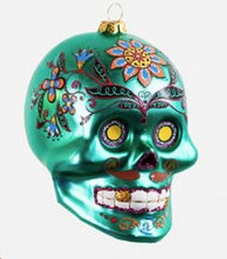 One Hundred 80 Degrees El Muerto Green Glass Ornament (4.5") (TT0504)