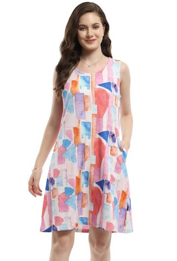 Parsley & Sage Tracy Watercolor Print Dress