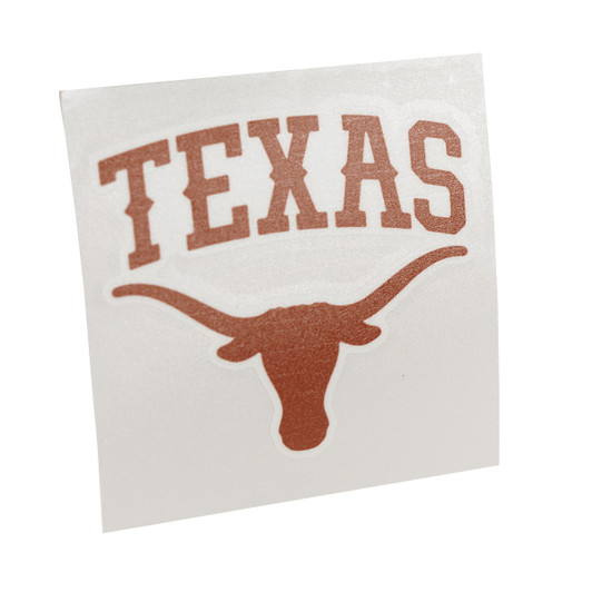 Texas Longhorn Vinyl Arch Texas Over Logo Sticker (WHT)