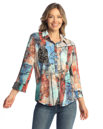 Jess & Jane Vogue Button Front Shirt