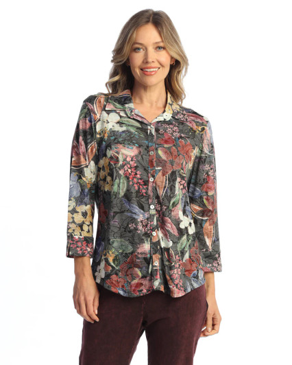 Jess & Jane Juliette Button Front Shirt Jess & Jane Juliette Button Front Shirt