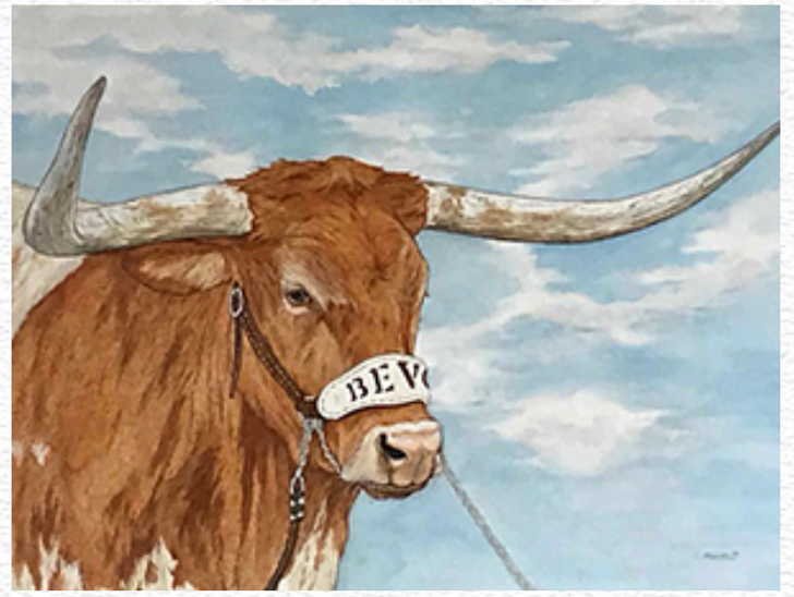 Longhorn Proud Bevo XV Signed Print by Cathy Munson