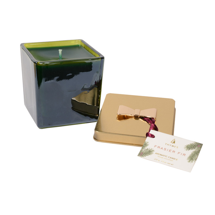 Thymes Frasier Fir Glass Gift Box Candle 