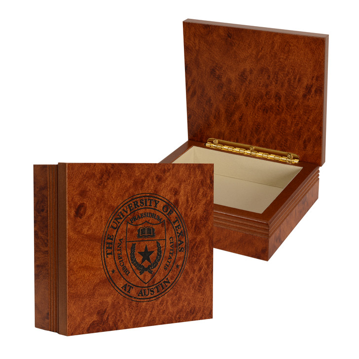 Texas Longhorn Rosewood University Seal Etched Box (3 Sizes)(WD)