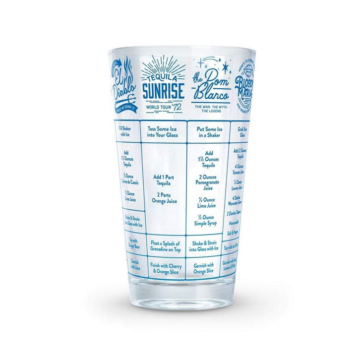 Fred Good Measure Cocktail Recipe Glass (4 Styles) 
