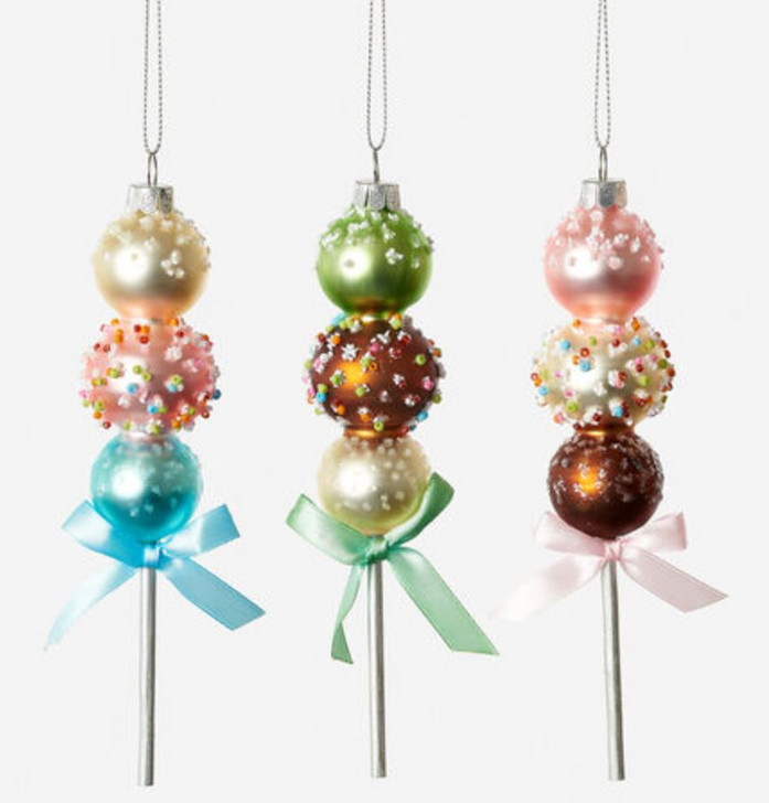 Glass Triple Cake Pop Ornament (3 Colors) (CG0372)