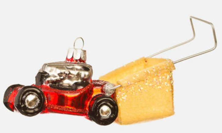 Glass Lawnmower Ornament (CG0090) RED