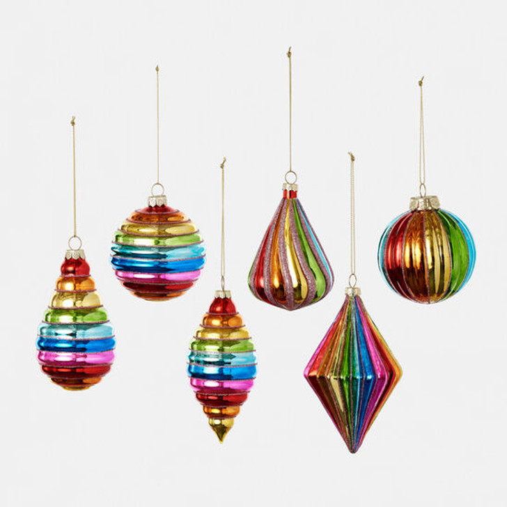 Glass Vintage Rainbow Drop Ornament (TT1048) (Style Selected at Random)