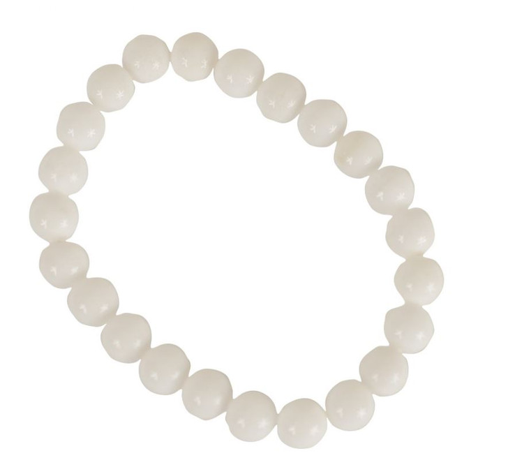 White Jade Stretch Bead Bracelet