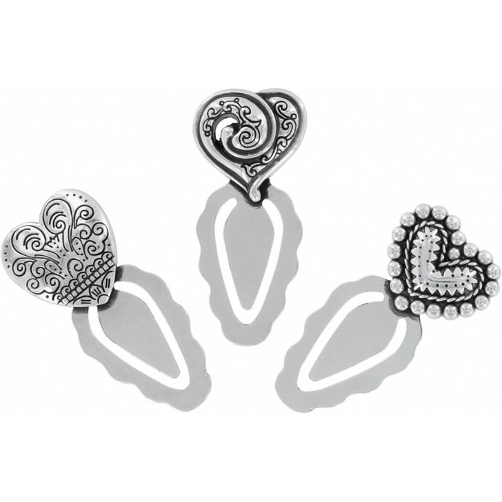 Brighton Silver Heart Pagemarker (Set of 3) 