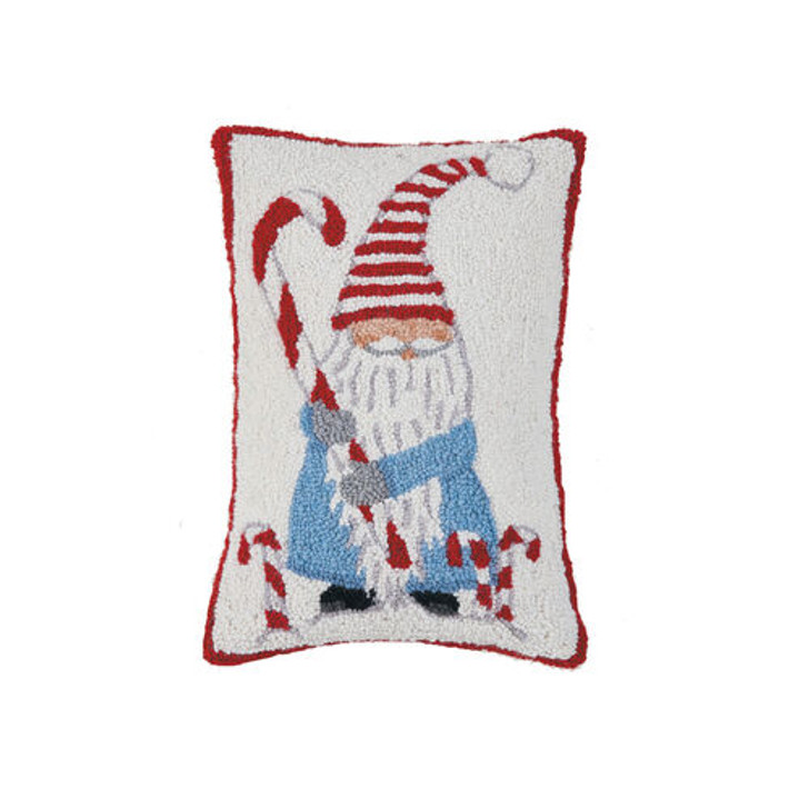 Gnome with Candy Cane Hook Pillow (31ML524C18OB) LT BLU