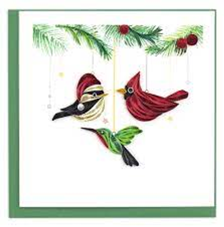 Holiday Bird Ornaments Quilling Card (HD673)