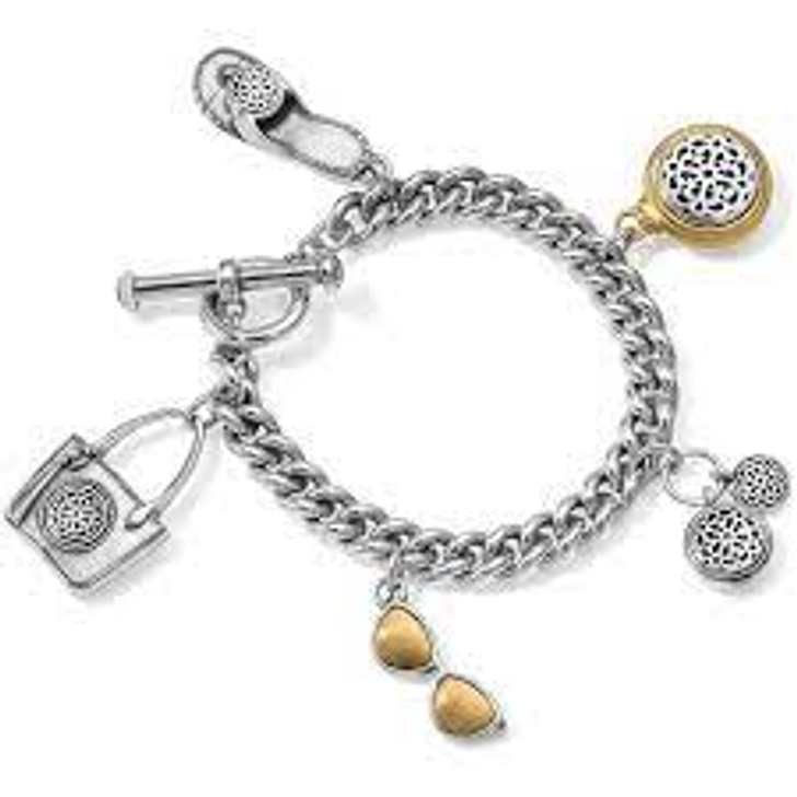 Brighton Ferrara Two Tone Toggle Charm Bracelet (JF6962)