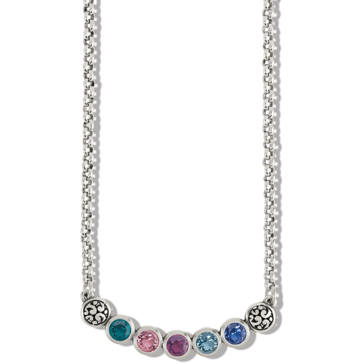 Brighton Elora Gems Dot Curve Necklace (JM7346) SLV/MULTI