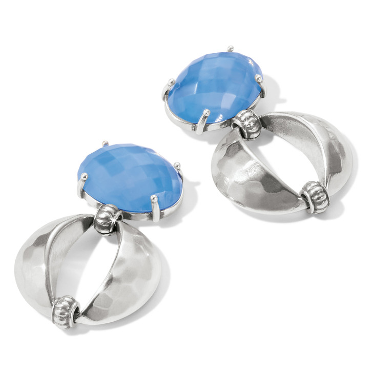 Brighton Blue Moon Bold Post Drop Earrings (JA9324) BLU/SLV