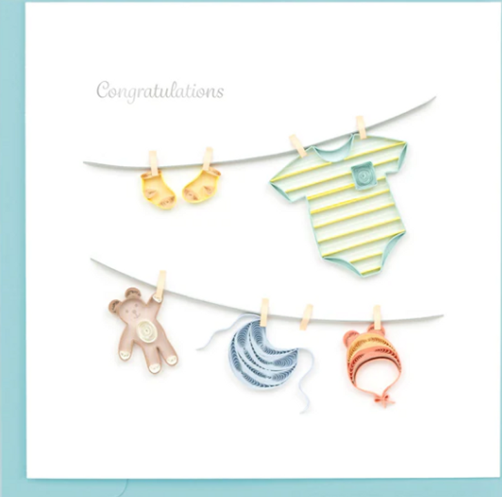 Baby Clothesline Quilling Card (CG829)