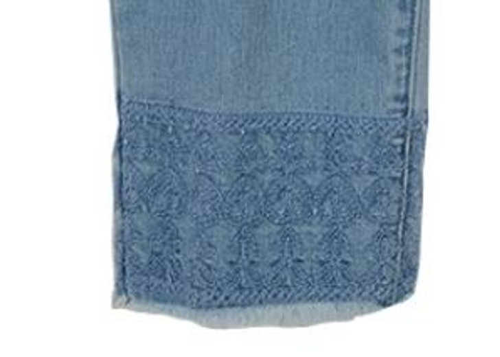 Thin Her Pull-On Denim Embroidered Jeans (N13304PM)