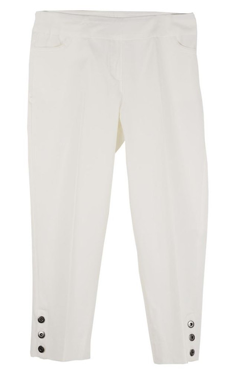 Slim-Sation Pull-On Banded 3 Button Detail Crop Pant (2 Colors) M23702PM