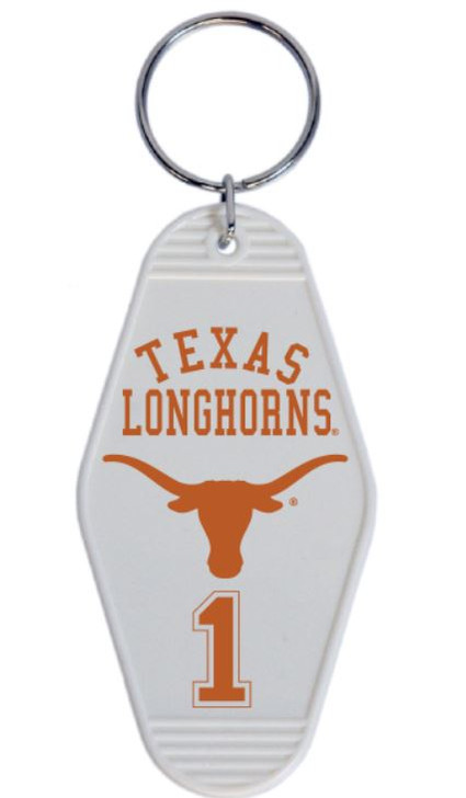 Texas Longhorn Vintage Hotel Key Chain (64598) WHT