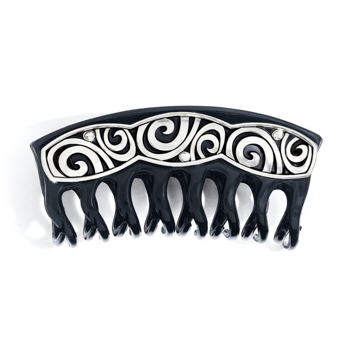 Brighton London Groove Large Hair Clip (J81833) BLK/SLV