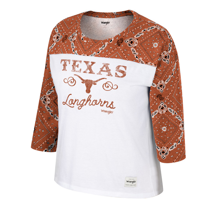 Texas Longhorn Wrangler Ladies' Barrel Race Tee (WRTL30351W) WHT