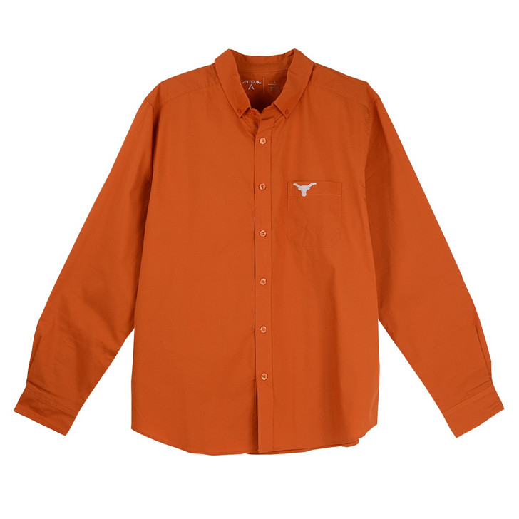 Texas Longhorn Antigua Mens Flight On Pocket Logo Long Sleeve Shirt (104939-059) BO