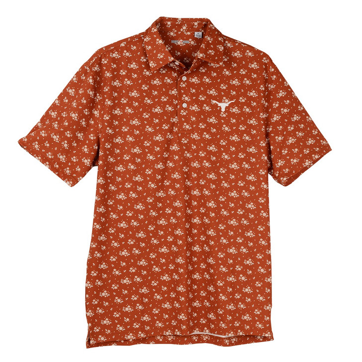 Texas Longhorn 40 Acres Mens Springtime Ecotec Polo (26805)